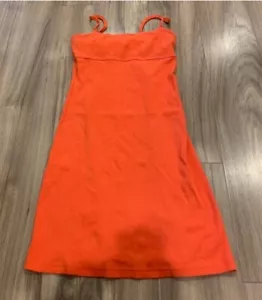 Moda International Ribbed Cotton Tank Mini Dress Orange XS - Picture 1 of 5