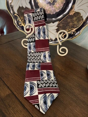 J. T. Beckett Men’s Tie, 59” L, 4”W, Burg, Blue, Black, Gray, White, Classic. - Image 1 of 4