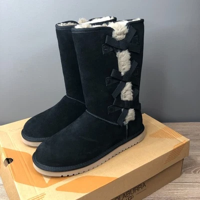 Koolaburra UGG Victoria Tall Black Women's Size 9 Faux Fur Shearling Suede Boot - Image 1 of 4