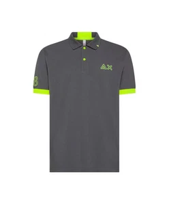 SUN68 Polo Uomo A35122 PE 2025 cotone regular con ricamo logato fluo 99 INCHIOST - Foto 1 di 4
