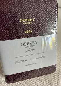 A6 Hardcover Tagesplaner 2026 Tagebuch von Osprey London in Merlot Pebble - Bild 1 von 10