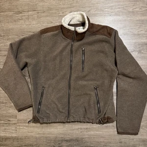Orvis Fleecejacke mit Reißverschluss und Sherpa-Kragen Herren Größe M braun - Bild 1 von 5