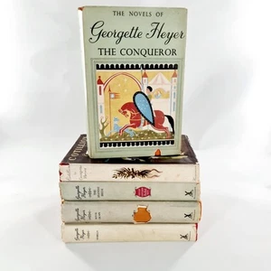 5x Georgette Heyer (1950's, Hardcover DJ) Historical Vintage Fiction Bulk Lot - Bild 1 von 24