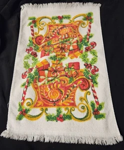 Vintage Mid Century Kanone Weihnachten Küche 100 % Frottee/Baumwolle Handtuch USA EUC - Bild 1 von 6