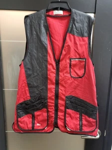 British Sporting Arms Shooting Vest Size 44 Red Black Vintage - Picture 1 of 11