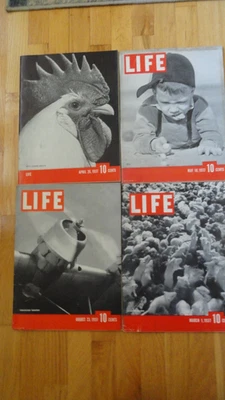 Revistas Life vintage 1937 (lote de 4) anúncio Lou Gehrig na parte de trás - Imagem 1 de 4
