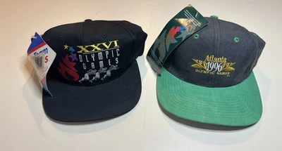 1996 Olympics SnapBack Hats (2) NWT MINT  LOGO 7 And HANES VINTAGE - Image 1 of 4