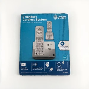 AT&T Telefon domowy Bezprzewodowy EL51203 z dwoma telefonami i ładowarką bazową NOWY - Zdjęcie 1 z 8