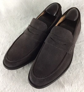 Clarks James Free Penny Loafers Mens 10 M Dark Brown Suede Leather Slip On Shoes - Picture 1 of 11