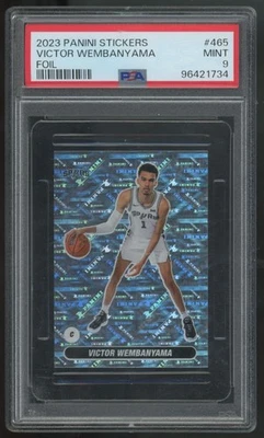 2023-24 Panini Stickers Victor Wembanyama Foil #465 PSA 9 - Image 1 of 2