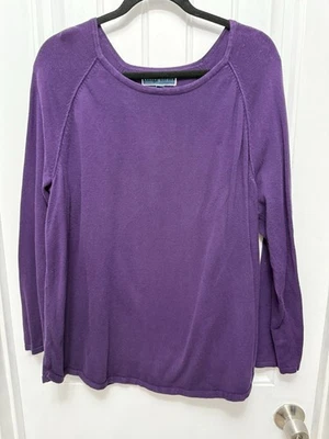 Suéter Pullover Para Mujer Karen Scott Púrpura Manga Larga Talla 1X Foto 1 de 4