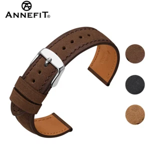 ANNEFIT Crazy Horse Leder Uhrenarmband verstellbar Uhrenarmband 18mm 20mm 22mm - Bild 1 von 41