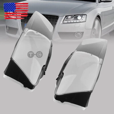 2X Left+Right Headlight Covers Headlamp Lens Shell For AUDI A5 S5 RS5 2008-2012 - Image 1 of 4