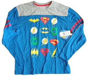 Justice League DC Comics Graphic T-Shirt Tee Youth XL Blue Long Sleeve New NWT - Picture 1 of 6