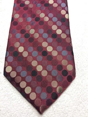 CORBATA PERRY ELLIS HOMBRE BORGOÑA CON BEIGE NEGRO GRIS 3,5 X 60  Foto 1 de 4