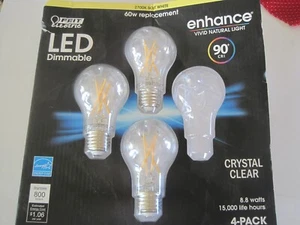 Feit LED Dimmable 60w Light Bulbs 3 In Package New  - Picture 1 of 2