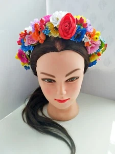 Ukrainian Flower Wreath Headband Headdress Crown Vinok Hair Accessories - Picture 1 of 9