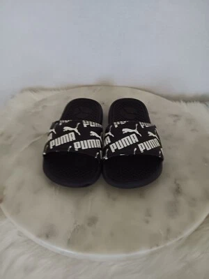 彪马蹒跚学步男孩 11 码拖鞋凉鞋黑色 CFB-2101 — 第 1/4 张图片