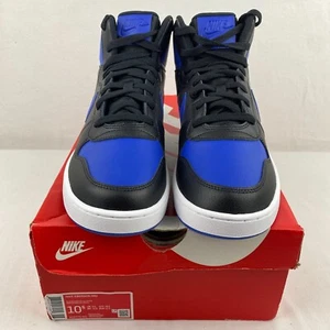 Nike Ebernon Mid 10.5 AQ1773-001 Black Game Royal Blue White Shoe Mens 3S3 - Picture 1 of 18