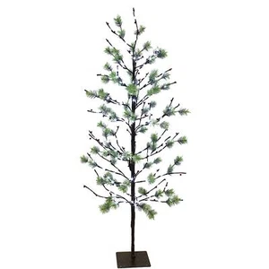 Spirit Linen home Puleo International 5Ft PreLit Gliter Artifical Christmas Tree - Picture 1 of 5