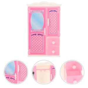 Mini Wardrobe Toys Dollhouse Storage Cabinet Uncolored Furniture Model - Picture 1 of 12