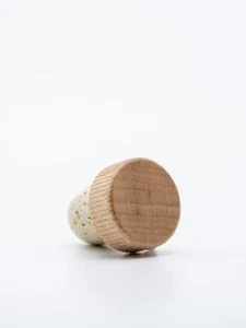 19.5mm Premium Natural Wood Top / Black Plastic T-Shape Cork. Bottles, Spirits - Picture 1 of 8