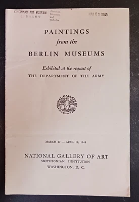 Paintings from the Berlin Museums Dept of Army 1948 National Gallery DC catalog Foto 1 de 4