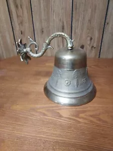 Antique Metel Wall Mounted Bell 8" X 7.5" Made In Mexico - Picture 1 of 8