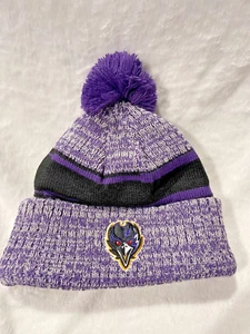 Beanie Baltimore Ravens Hats Puff Winter Knit Hat Cap Toboggan USA Sideline Caps - Picture 1 of 6