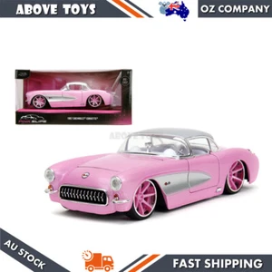 Jada 1:24 Scale Pink Slips 1957 Chevrolet Corvette Pink Diecast Car Model - Picture 1 of 6