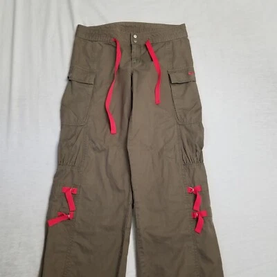 Винтажный Nike брюки женщин маленький Y2K грузовой мешковатые парашют рейв Gorpcore бондаж - Изображение 1 из 4