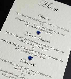 10 X Handmade Personalised Wedding Menu Cards - Many Colours - Free P&P - Picture 1 of 12