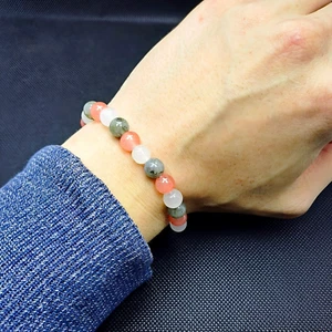 Mondstein 🌛 Edelstein Armband & Sonnenstein 🌞 + Labradorit 🛡 Kraftarmband - Bild 1 von 7