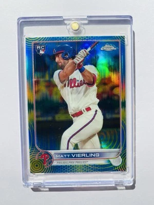 2022 Topps Chrome Sonic Matt Vierling Blue Yellow Pulse Refractor /75 Tigers - Image 1 of 2
