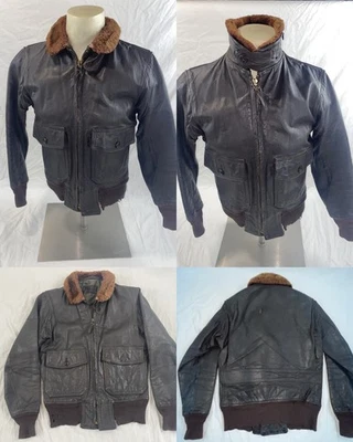 ВИНТАЖНЫЙ 50 МУЖЧИН 36 КОЖИ ПИЛОТ BOMBER G1 A-1 ВВС ПОЛЕТА КАБИНЫ ЛЕТАЮЩАЯ КУРТКА - Изображение 1 из 4