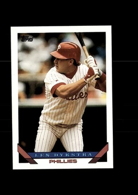Len Dykstra : 1993 Topps MLB Baseball Card #740 : Philadelphia Phillies - Image 1 of 2