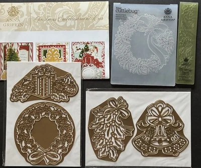 Anna Griffin CHRISTMAS EMBELLISHMENT DIES  ***NEW*** Wreath Bells Holly BONUS - Image 1 of 4