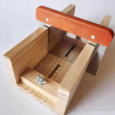 Soap Making  Loaf Baking Wooden Box Cutter Slicer Tool W/ Straight Blade - image 1 of 4