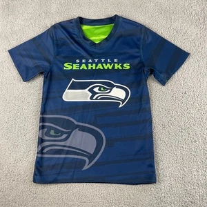 Seattle Seahawks Boys Youth M Blue Green NFL Flag Football Reversible Jersey - Picture 1 of 11
