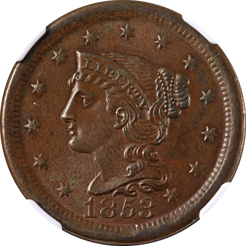 1853 Large Cent NGC MS62 BN Great Eye Appeal Strong Strike Cover