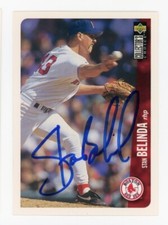 SIGNED BASEBALL CARD AUTO BOSTON RED SOX STAN BELINDA UPPER DECK UD CC 1996