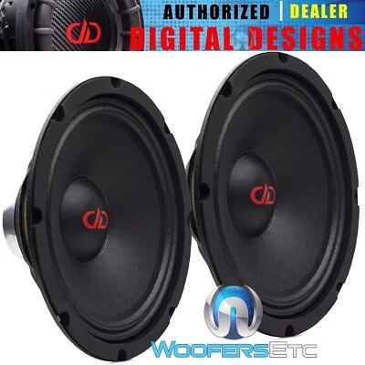 DD AUDIO VO-MN8A 8" 300W 4-OHM PA MIDRANGE CAR MOTORCYCLE NEO SPEAKERS PAIR NEW - Image 1 of 4