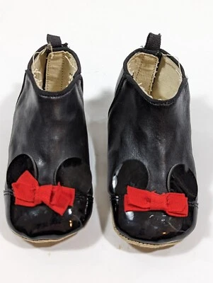 Baby Gap девочек Disney Минни-Маус ботинки размер 12M-18M черный с красный бант праздник - Изображение 1 из 4
