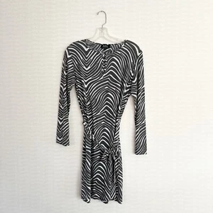 Mini Vestido Informal Funda Gris Blanco Estampado Cebra A. P. C. Rue Madame Paris Talla M - Imagen 1 de 5