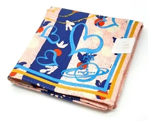 Sciarpa di cotone Vivienne Westwood fazzoletto grande a righe coniglio e sfera blu - Foto 1 di 6