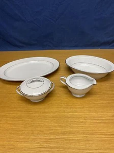 4 Pcs. Noritake Buckingham Serving Platter & Bowl, Creamer & Sugar Bowl Set - Picture 1 of 12