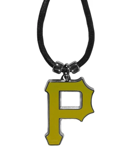 Pittsburgh Pirates Cord Necklace with Logo Charm MLB Licensed Baseball Jewelry Cover