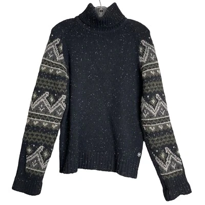 Suéter de cuello alto Victorinox Swiss Wool Fair Isle para hombre S gris esquí cabaña de vacaciones Foto 1 de 4