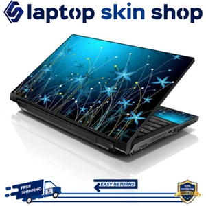 Laptop Skin Sticker Notebook Decal Cover Blue Floral for Apple Asus Dell 13"-16" - Picture 1 of 5