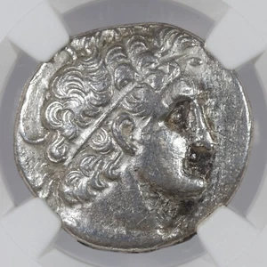 Pièce argent Ptolémée VIII Physcon AR tétradrachme aigle grec 117-116 av. J.-C. NGC VF - Photo 1 sur 4